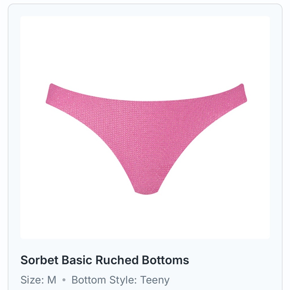 PQ Swim Sorbet Thong Bottoms with Ruched Detail